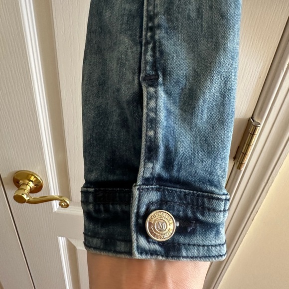 Designer girls cropped denim jacket with removable faux - Picture 7 of 10